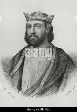 Alfonso VIII. Von Kastilien (1155-1214). Porträt, 19. Jahrhundert. Stockfoto