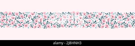 Schöne handgezeichnete florale nahtlose Muster, niedliche Doodle Blumen ideal für Textilien, Verpackung, Banner, Tuch, Oberfläche - Vektor-Design Stock Vektor