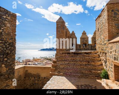 Castillo de San Miguel (Burg von San Miguel) in Almunecar - Granada, Spanien Stockfoto