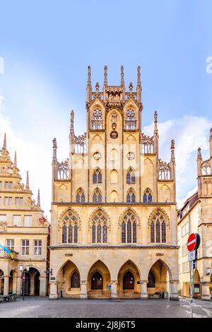 Historisches Rathaus von. Münster, der Ort, an dem der westfälische Friedensvertrag unterzeichnet wurde Stockfoto