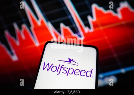 Brasilien. 16.. Mai 2022. In dieser Abbildung ist das Wolfspeed, Inc.-Logo auf einem Smartphone zu sehen. (Foto von Rafael Henrique/SOPA Images/Sipa USA) Quelle: SIPA USA/Alamy Live News Stockfoto