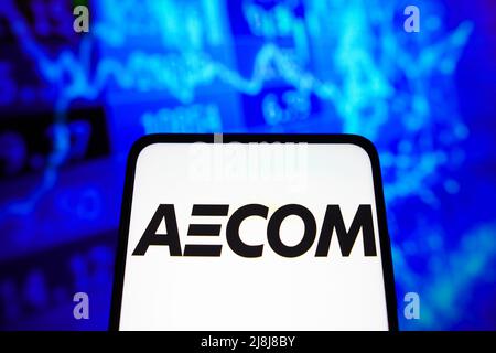 Brasilien. 16.. Mai 2022. In dieser Abbildung wird das Logo der AECOM Technology Corporation auf einem Smartphone angezeigt. (Foto von Rafael Henrique/SOPA Images/Sipa USA) Quelle: SIPA USA/Alamy Live News Stockfoto