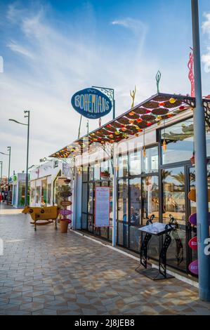 Bohemians Restaurante in Javea, Alicante, Spanien Stockfoto