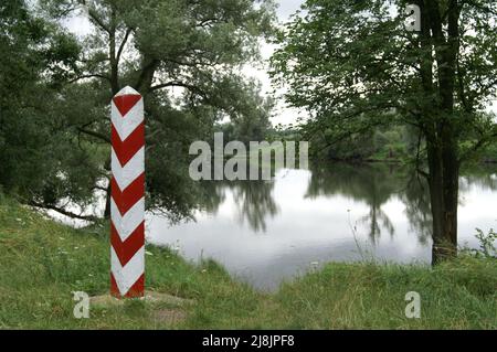 Stary Kostrzynek, Ziemia Lubuska, Pomorze Zachodnie, Polen, Polska; polnisch-deutsche Grenze an der oder; Deutsch-polnische Grenze an der oder Stockfoto