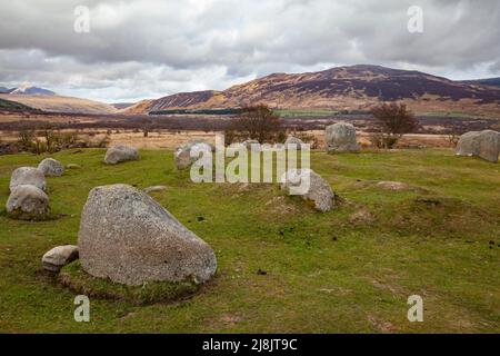 Fingals Kessel-Sitz, Machrie Moor, Isle of Arran, Schottland. Legendäre Seite, die mit Fingal, alias Fionn Mac Cumhail, einem irischen Riesen, verbunden ist Stockfoto