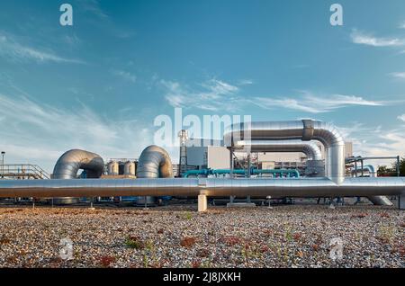 Installation von Beckton Gas Works, London Stockfoto