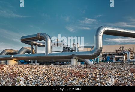 Installation von Beckton Gas Works, London Stockfoto