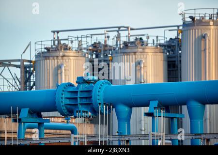 Installation von Beckton Gas Works, London Stockfoto