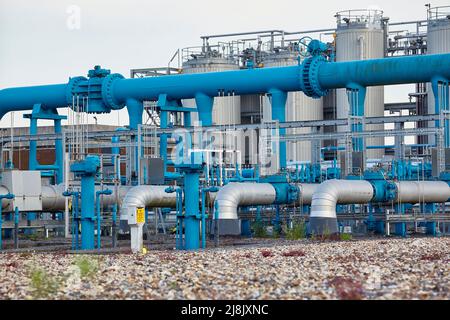 Installation von Beckton Gas Works, London Stockfoto