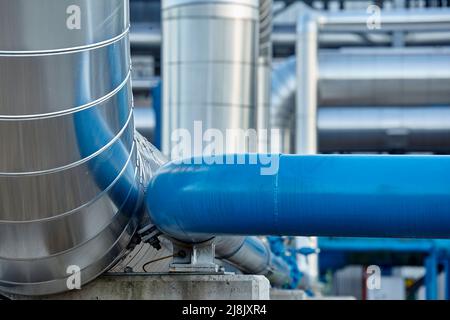 Installation von Beckton Gas Works, London Stockfoto