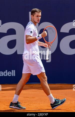 BARCELONA - APR 18: Egor Gerasimov in Aktion während des Barcelona Open Banc Sabadell Tennisturniers im Real Club De Tenis Barcelona am 18. April 20 Stockfoto