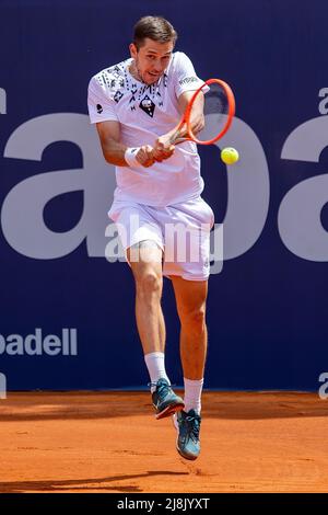 BARCELONA - APR 18: Egor Gerasimov in Aktion während des Barcelona Open Banc Sabadell Tennisturniers im Real Club De Tenis Barcelona am 18. April 20 Stockfoto