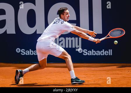 BARCELONA - APR 18: Egor Gerasimov in Aktion während des Barcelona Open Banc Sabadell Tennisturniers im Real Club De Tenis Barcelona am 18. April 20 Stockfoto