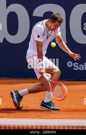 BARCELONA - APR 18: Egor Gerasimov in Aktion während des Barcelona Open Banc Sabadell Tennisturniers im Real Club De Tenis Barcelona am 18. April 20 Stockfoto