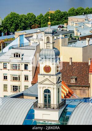 Rathaus, erhöhte Ansicht, Riga, Lettland Stockfoto