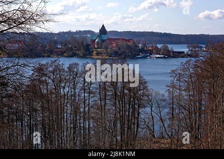 Ratzeburg mit Domsee an Cathedral, Baek (Dorf), Naturpark Lauenburgische See, Deutschland, Schleswig-Holstein, Naturpark Lauenburgische See, Stockfoto