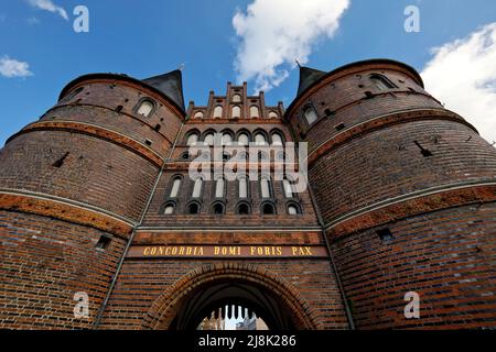 Holstentor, ehemaliges Weststadttor, Teil des UNESCO-Kulturerbes Lübecker Altstadt, Deutschland, Schleswig-Holstein, Lübeck Stockfoto