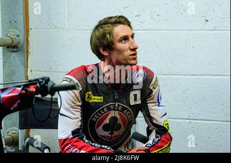 MANCHESTER, GROSSBRITANNIEN. MAI 16. Max Fricke während des SGB Premiership-Spiels zwischen Belle Vue Aces und King's Lynn Stars am Montag, den 16.. Mai 2022 im National Speedway Stadium in Manchester. (Kredit: Ian Charles | MI News) Kredit: MI News & Sport /Alamy Live News Stockfoto