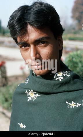 Junger Reiseführer in Neu-Delhi, Indien 1986 Stockfoto