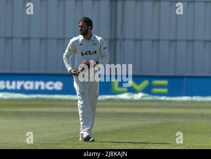 Surrey eröffnet den Schlagmann Ryan Patel in einem Cricket-Match mit Kent in Beckenham Stockfoto