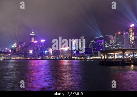 Hong Kong Lichter zeigen Stockfoto
