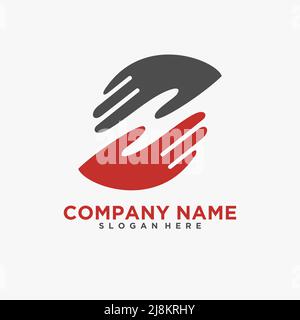 Logo-Design der Help Hand Stock Vektor