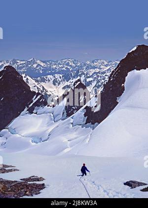 Blue Glacier Cirque und Middle und East Peaks of Mt. Olympus, Olympic National Park, Washington Stockfoto