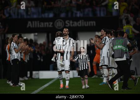 Turin, Italien. 16.. Mai 2022. Giorgio Chiellini (Juventus) während der italienischen Serie Ein Spiel zwischen Juventus 2-2 Lazio im Allianz Stadium am 16. Mai 2022 in Turin, Italien. Quelle: Maurizio Borsari/AFLO/Alamy Live News Stockfoto