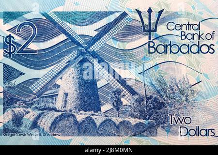 Morgan Lewis Windmill aus Barbados Geld - Dollar Stockfoto