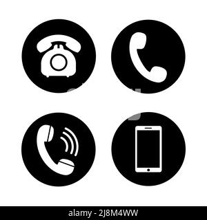 Telefonsymbol eingestellt. Vektor des Anrufsymbols. Telefonsymbol Stock Vektor