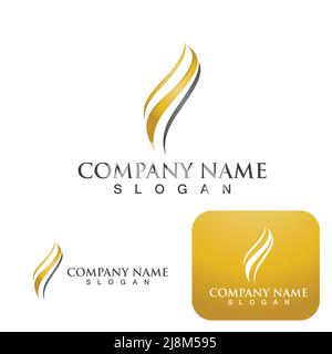 Haar wave Logo und Symbole Stock Vektor