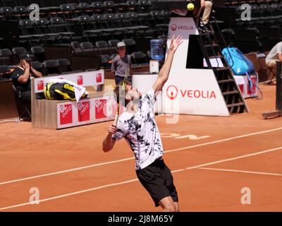 Oscar Otte (GER) im Einsatz gegen Lucas Pouille (FRA) während der Runde 32 beim Open Parc Auvergne-Rhone-Alpes Lyon 2022, ATP 250 Tennisturnier am 16. Mai 2022 im Parc de la Tete d'Or in Lyon, Frankreich - Foto: Patrick Cannaux/DPPI/LiveMedia Stockfoto