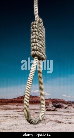 3D Illustration einer Schlinge in der Wüste Stockfoto