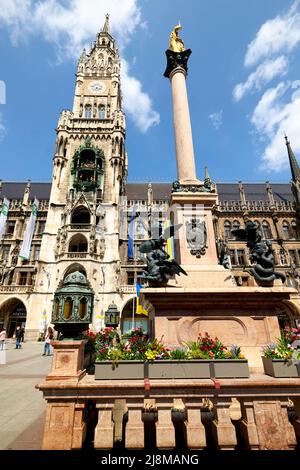 Deutschland Bayern München. Das Rathaus. Marienplatz. Marys Platz Stockfoto