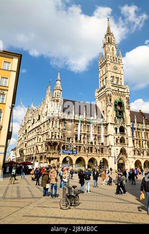 Deutschland Bayern München. Das Rathaus. Marienplatz. Marys Platz Stockfoto