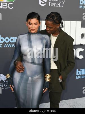 Las Vegas, Nevada, 15. Mai 2022 2022, Kylie Jenner und Travis Scott nehmen am 15. Mai 2022 an den Billboard Music Awards in der MGM Grand Garden Arena in Las Vegas, Nevada, Teil. Foto: Casey Flanigan/imageSPACE/MediaPunch Stockfoto