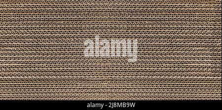 Wellpappe für Verpackungen. Abstrakte horizontale Linien im Hintergrund mit welligen beigen Linien Stockfoto