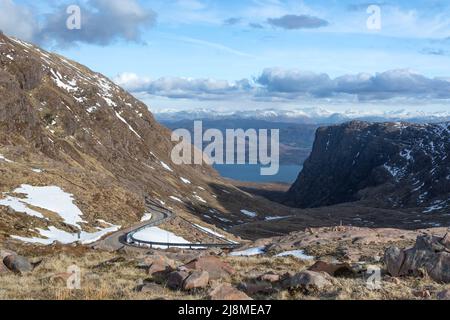 Bealach na Bà Hochpass für den abenteuerlustigen Autofahrer Stockfoto