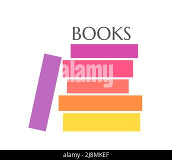 Bücher stapeln Symbol Konzept. Buntes Büchersymbol. Vektorgrafik. Stock Vektor