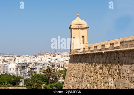 Überreste der historischen Befestigung der Stadt Valetta auf Malta Stockfoto