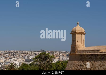 Überreste der historischen Befestigung der Stadt Valetta auf Malta Stockfoto