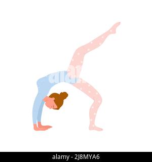 Weibliche Zirkusturnerin. Arena Unterhaltung Show Darsteller Vektor Illustration Stock Vektor