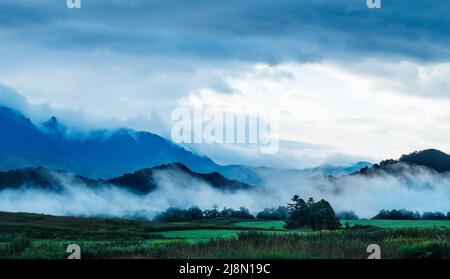 Sonnenaufgang im Daisetsuzan Nationalpark, Kamikawa, Hokkaidō, Hokkaido, Japan, Asien Stockfoto