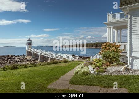 Der Marshall Point Lighthouse, Port Clyde, Maine Stockfoto