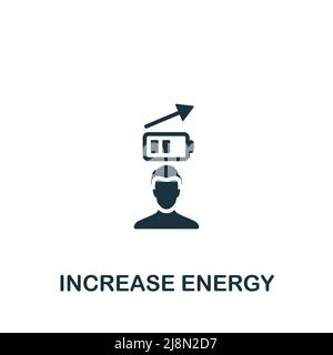 Symbol „Energie erhöhen“. Monochrom einfaches gesundes Lifestyle-Symbol für Vorlagen, Webdesign und Infografiken Stock Vektor