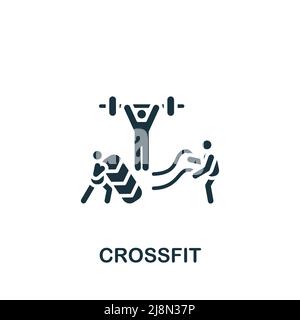 CrossFit-Symbol. Monochrom einfaches gesundes Lifestyle-Symbol für Vorlagen, Webdesign und Infografiken Stock Vektor