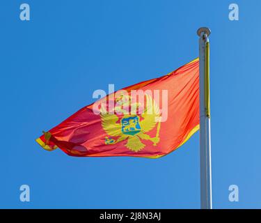 Nationale Flagge von Montenegro Land Symbol Tag Stockfoto