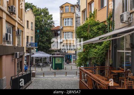 Kapana - das berühmte Kunstviertel der Stadt Plovdiv, Hauptstadt der Provinz Plovdiv im südlichen Zentrum Bulgariens Stockfoto