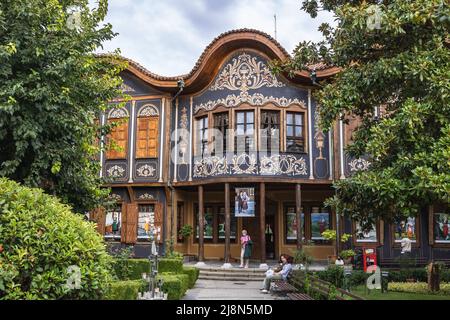 Regionales ethnographisches Museum im Bereich der Altstadt von Plovdiv - Architekturreservat in Plovdiv, Hauptstadt der Provinz Plovdiv, Bulgarien Stockfoto