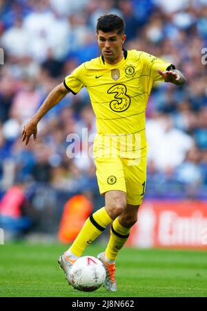 LONDON, ENGLAND - MAI 14:Chelsea's Christian Pulisic beim FA Cup Finale zwischen Chelsea und Liverpool im Wembley Stadium, London, UK 14.. Mai 2022 Stockfoto